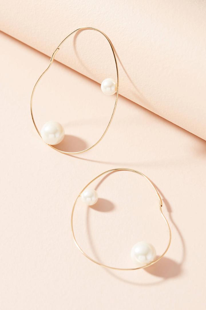 Anthropologie Perle Hoop Earrings
