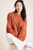 Anthropologie Frida Pommed Hand-knit Pullover
