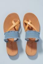 Cocobelle Frayed Denim Slide Sandals