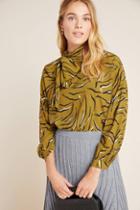 Corey Lynn Calter Zebra Tie-neck Blouse