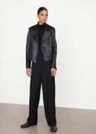 Vince Leather Cross Front Moto Jacket