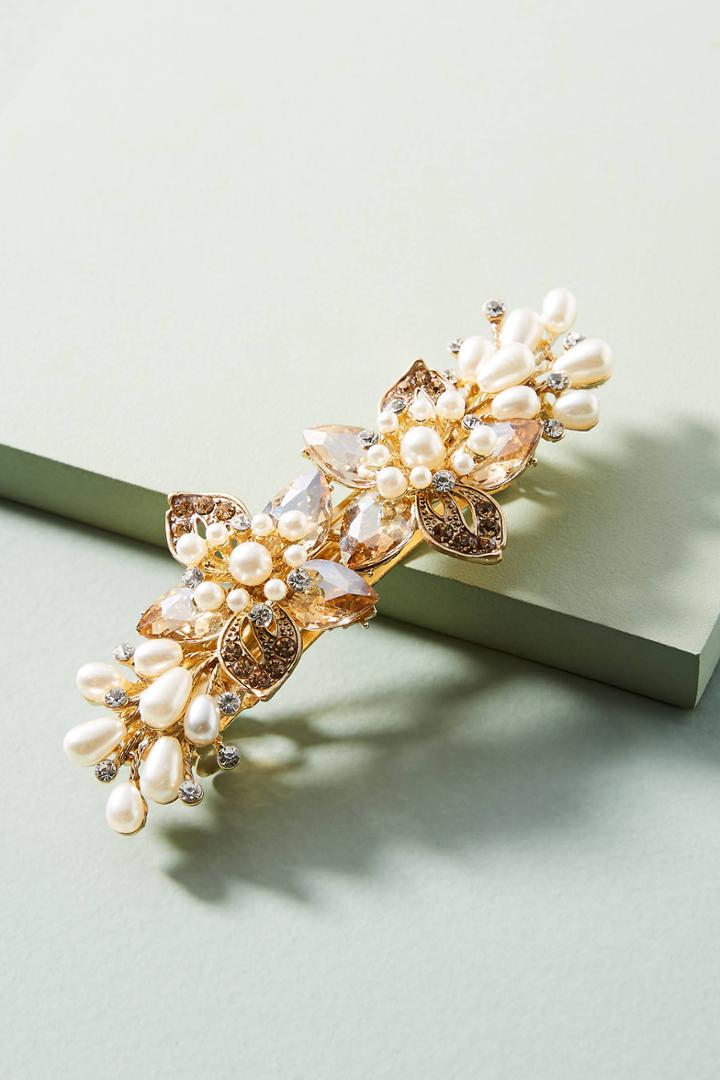 Anthropologie Pearled Flower Barrette
