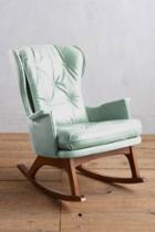 Anthropologie Premium Leather Finn Rocking Chair