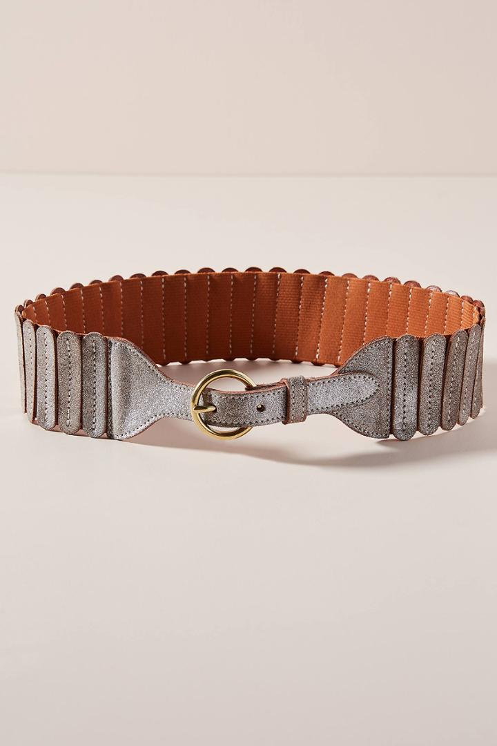 Anthropologie Kat Metallic Waist Belt