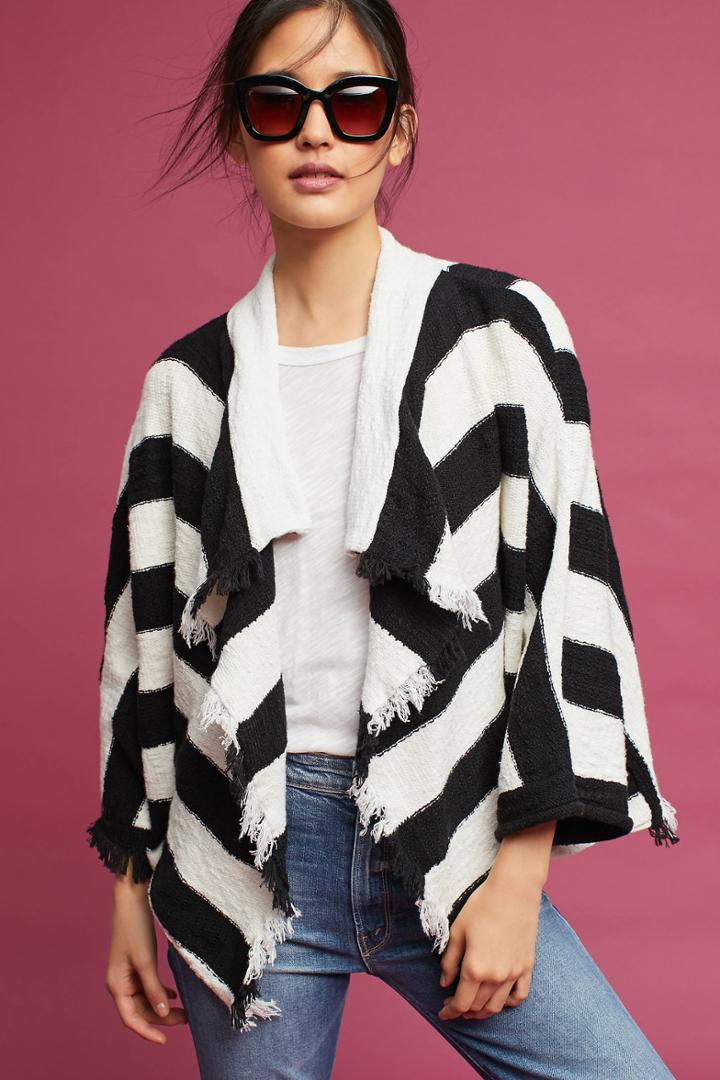 Moth Fringed & Striped Cardigan
