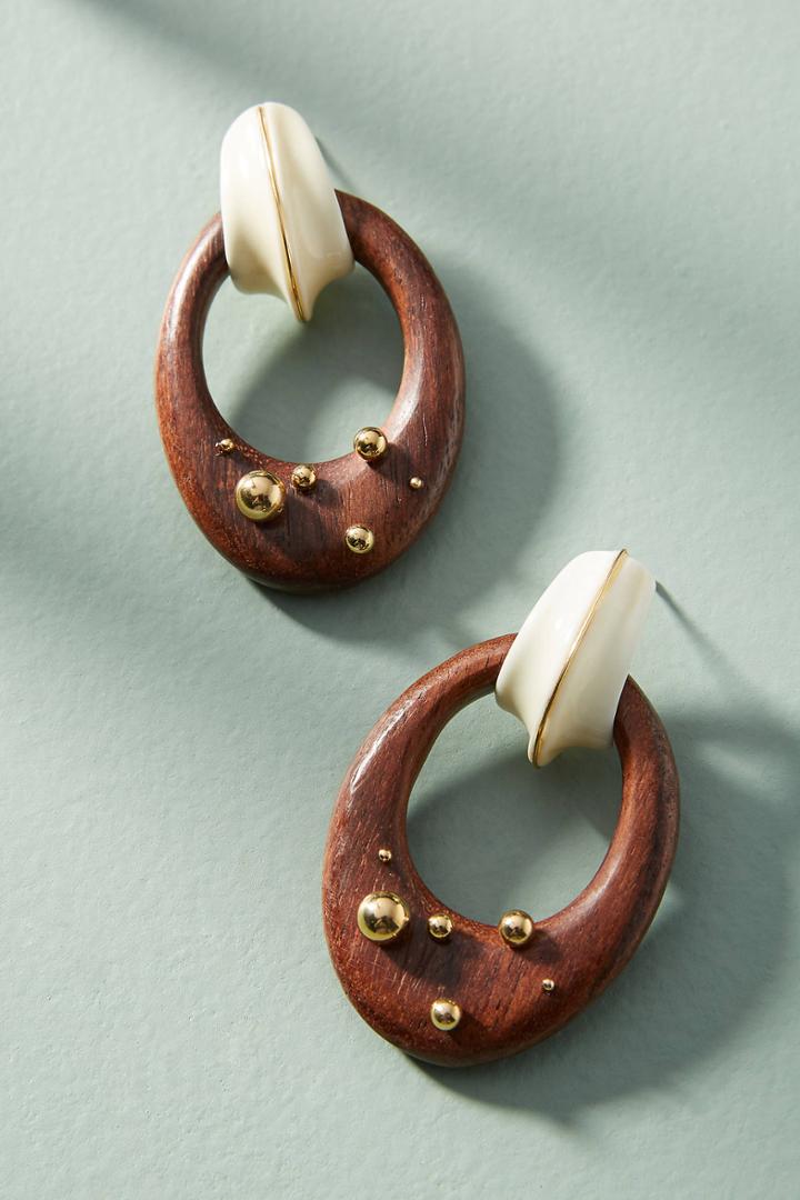 Gas Bijoux Seashore Wooden Drop Earrings