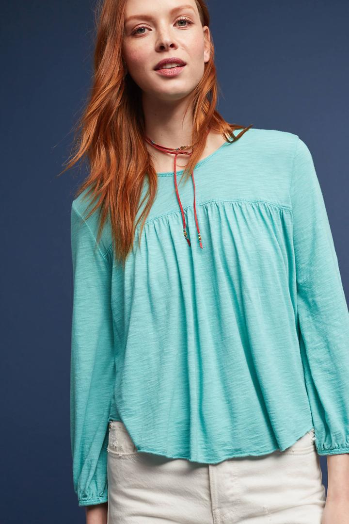 T.la Shirred Peasant Top