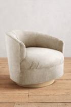 Anthropologie Slub Velvet Amoret Swivel Chair