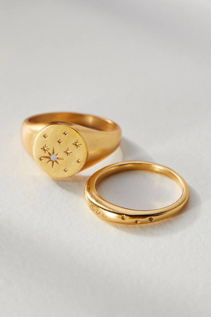 Anthropologie Zodiac Ring Set