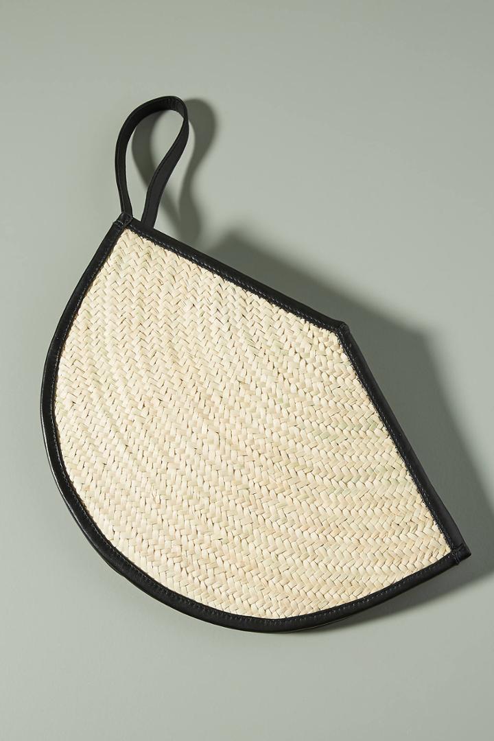 Parme Marin Structured Straw Wristlet