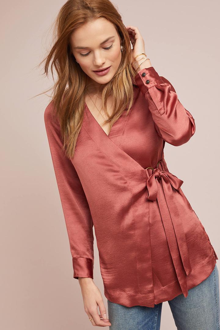 Moulinette Soeurs Satin Wrap Blouse