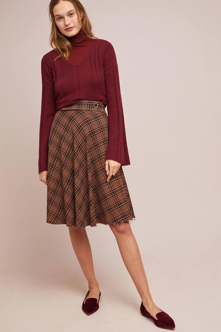 Ottod'ame Germaine Plaid Skirt