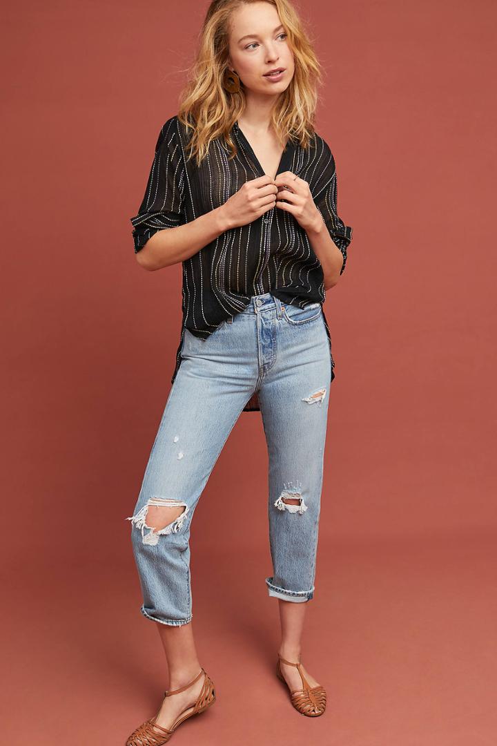 Michael Stars Textured Stripe Buttondown