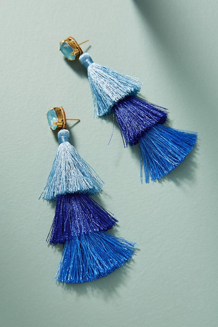 Anthropologie Cha Cha Tassel Drop Earrings