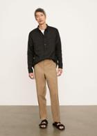 Vince Linen Long Sleeve Popover