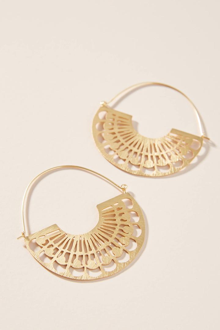 Anthropologie Faye Crescent Hoop Earrings