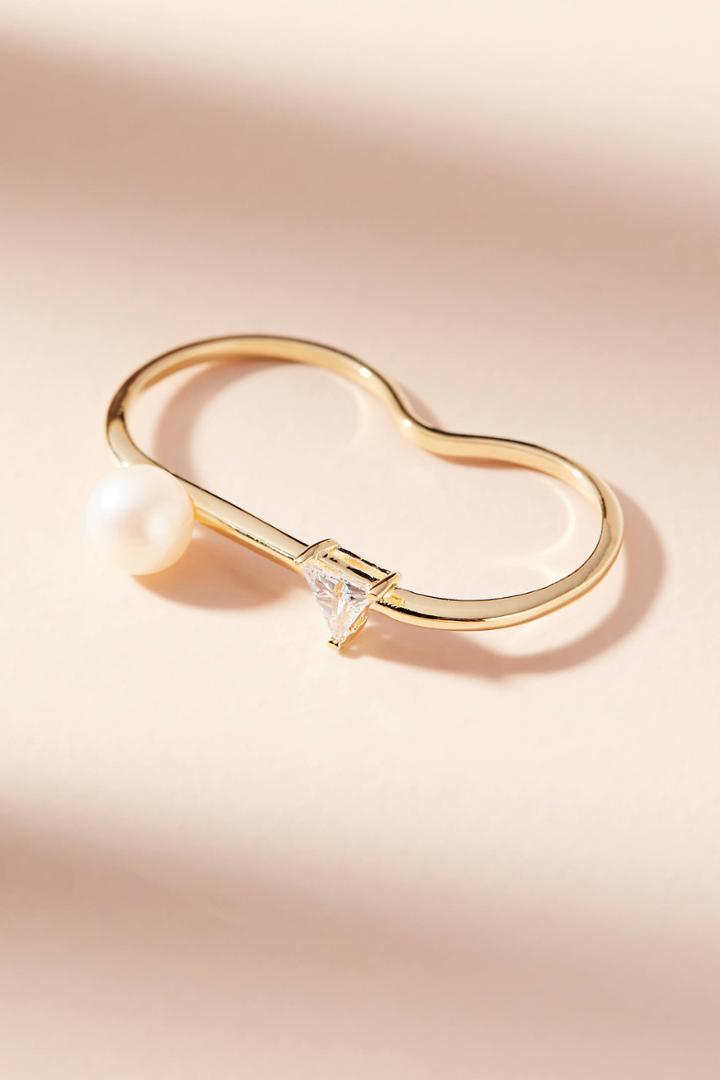 Anthropologie Trillion Double Finger Wrap Ring