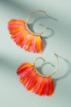 Gas Bijoux Neon Abuzios Feather Hoop Earrings