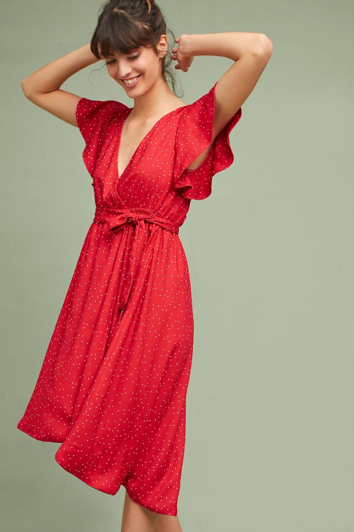 Mcguire Flutter-sleeve Wrap Dress