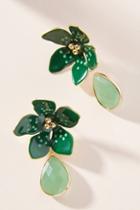 Anthropologie Jeweled Flower Drop Earrings