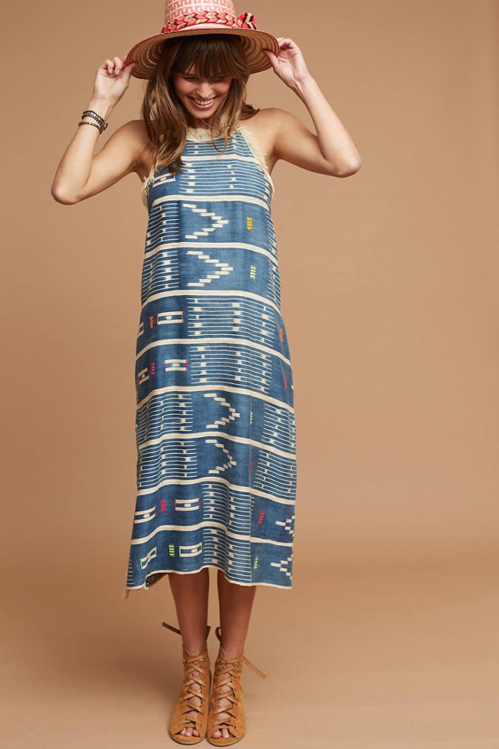 Corey Lynn Calter One-of-a-kind Ikat Fringed Dress