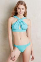 Lenny Neimeyer Crossed Cut-out Top Turquoise
