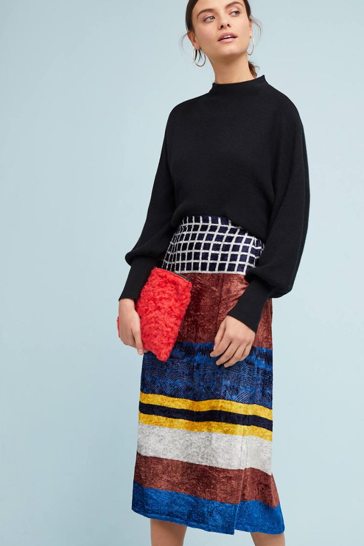 Norblack Norwhite Addora Velvet Maxi Skirt
