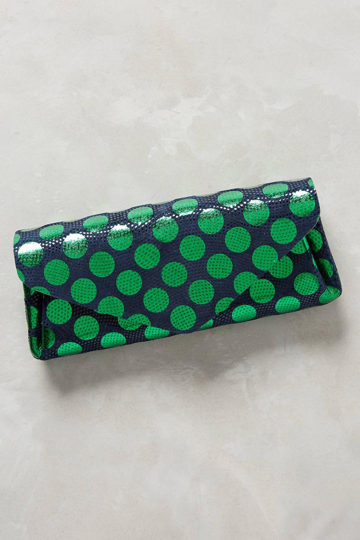 Carmine Polka Dotted Leather Wallet