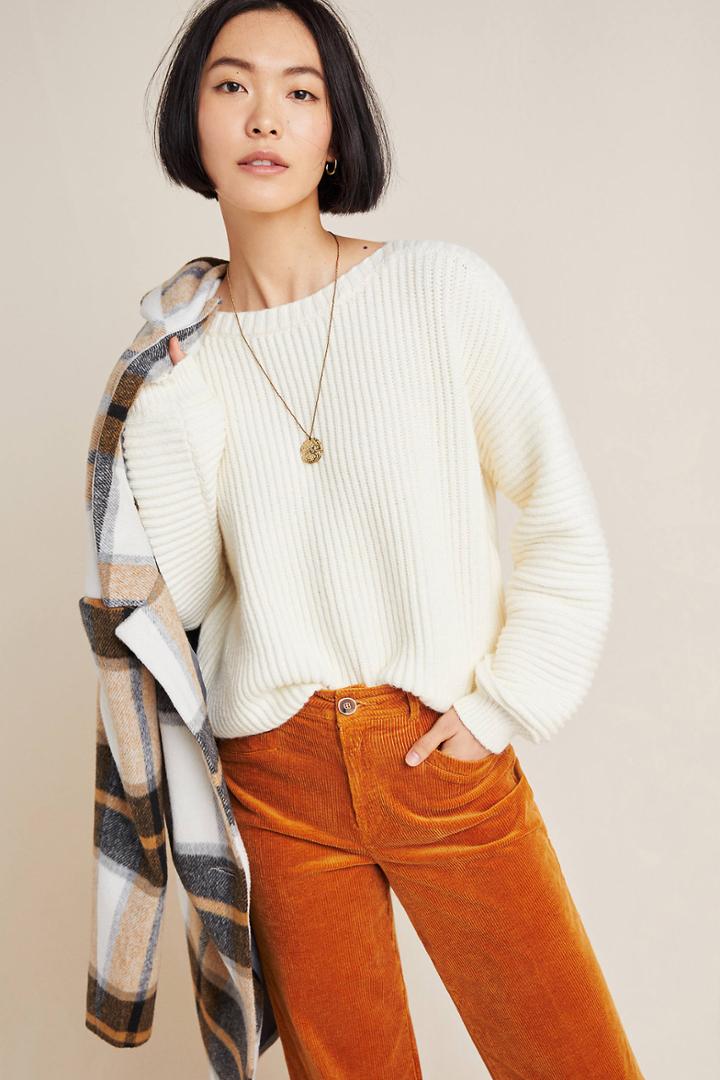 Anthropologie Sophie Ribbed Knit Pullover