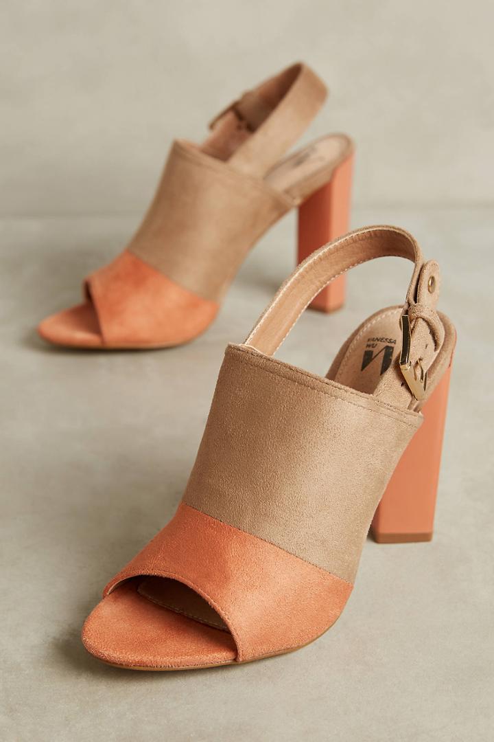 Vanessa Wu Suede Slingback Heels