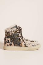 Mou Leopard Weather-resistant Lace-up Booties