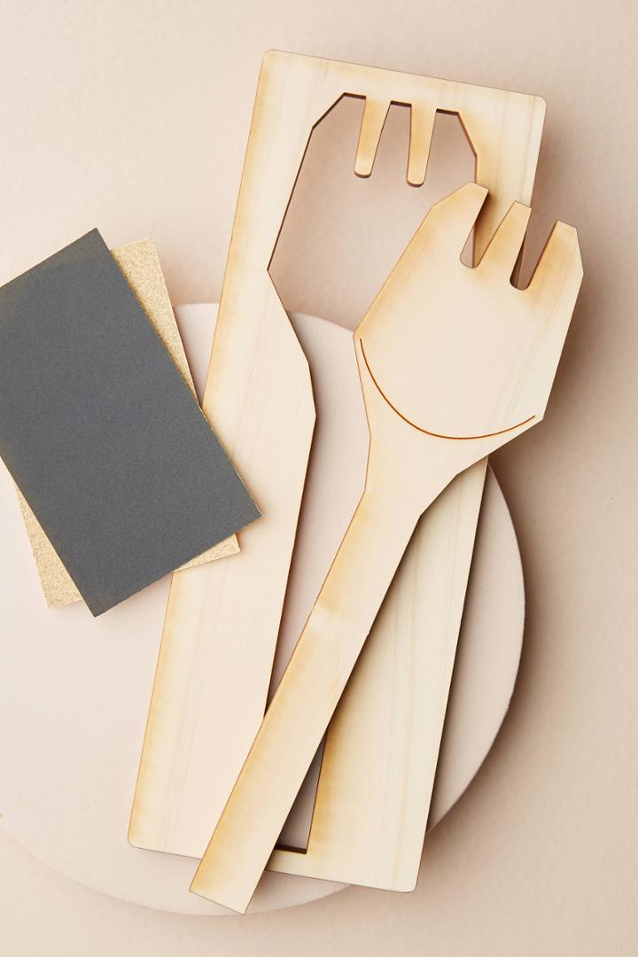 Te+te Hinoki Cypress Wood Serving Fork-making Kit
