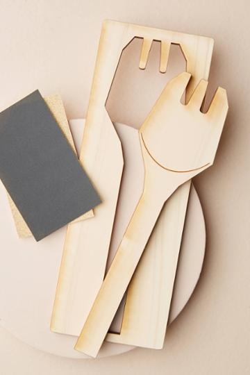 Te+te Hinoki Cypress Wood Serving Fork-making Kit