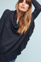 Anthropologie Ruffled Cowl Neck Pullover