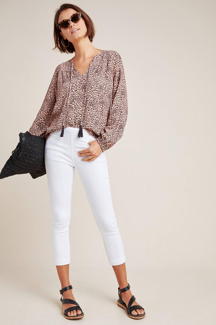 Kachel Leopard Peasant Blouse