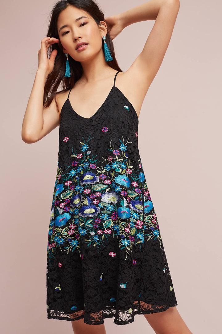 Nicole Miller Providence Embroidered Swing Dress