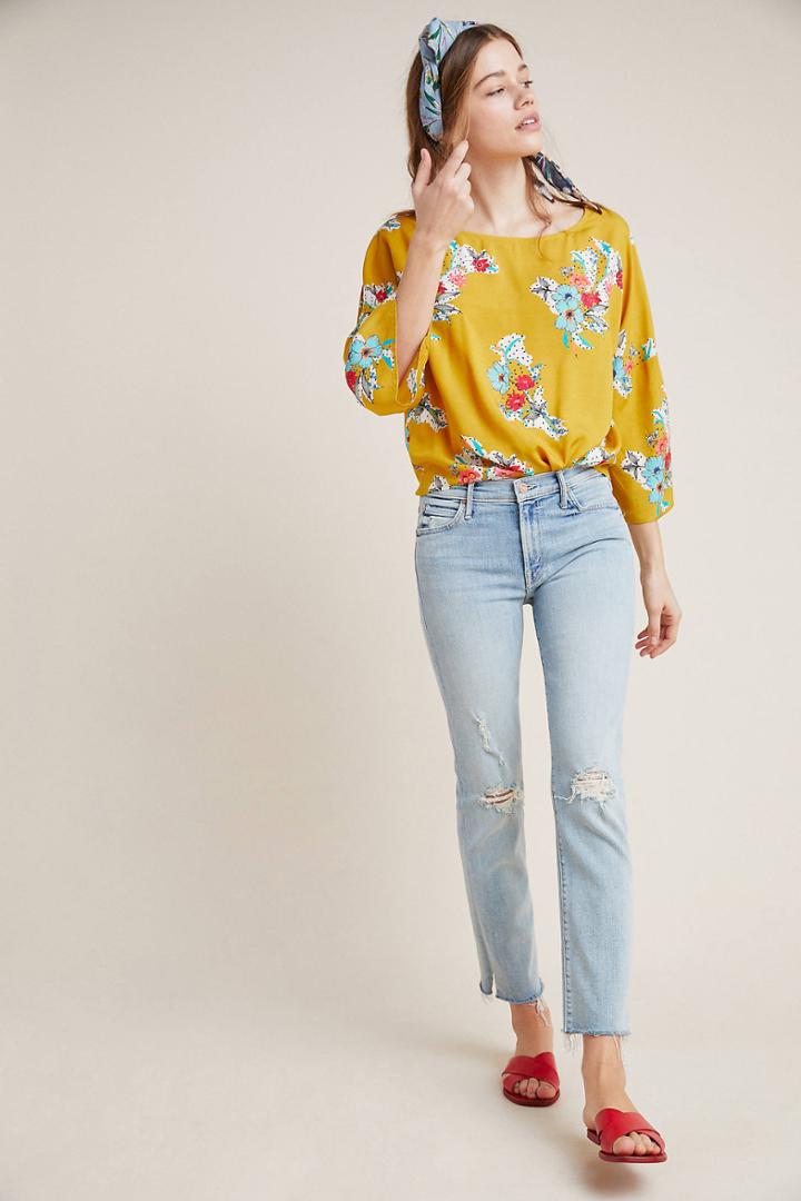 Mother The Rascal Mid-rise Ankle Snippet Jeans