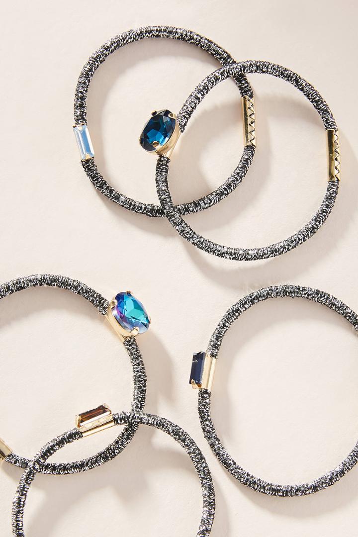Anthropologie Crystal Hair Tie Set