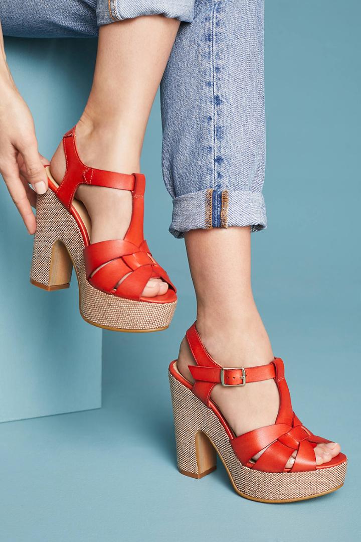 Anthropologie T-strap Platform Sandal