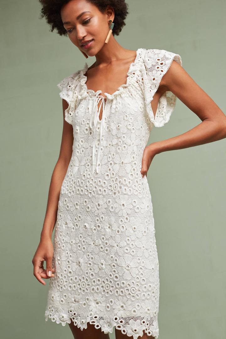 Velvet By Graham & Spencer Fluttered Eyelet Tunic Dress