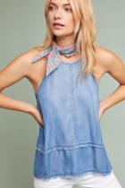 Cloth & Stone Tiered Chambray Halter Top
