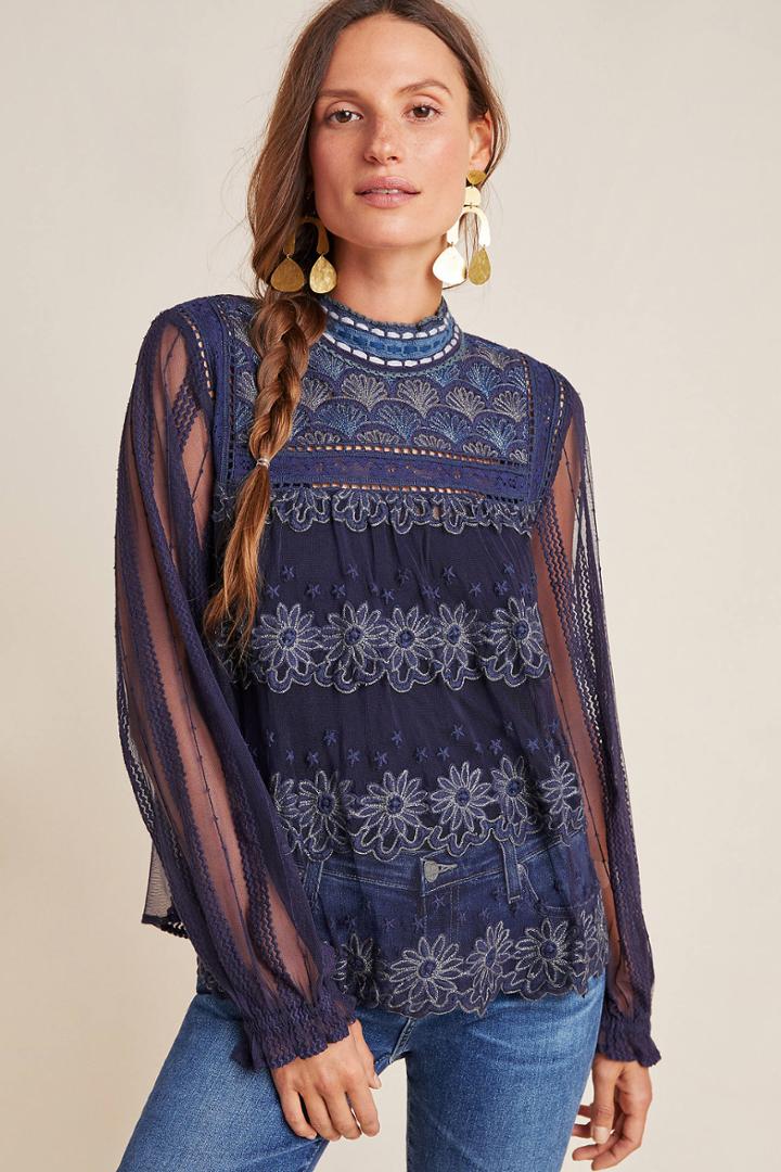 Bl-nk Massey Embroidered Top