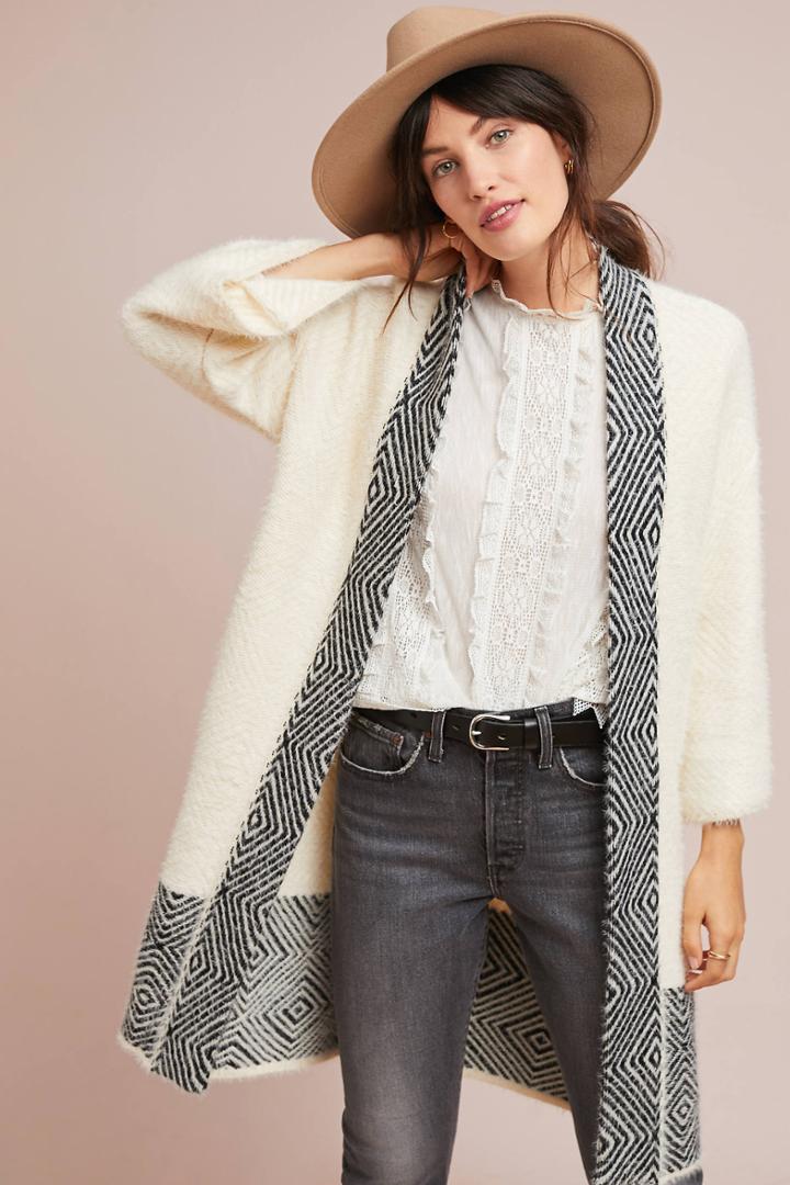 Anthropologie Cozy Graphic Kimono