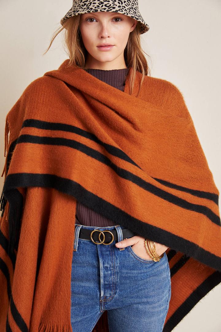 Anthropologie Jess Fringed Wrap