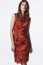 Sara Emanuel Lace Garden Pencil Dress