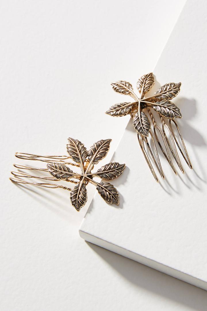 Anthropologie Winter Garden Hair Comb Set