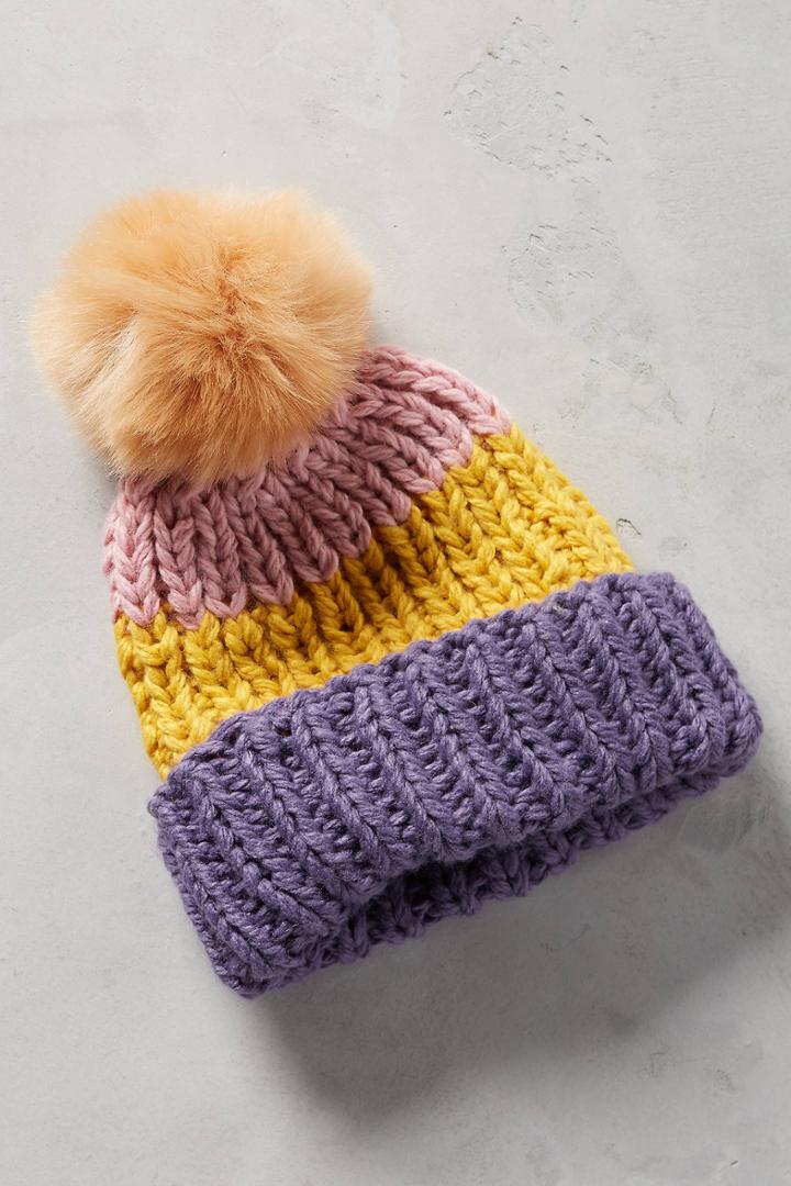 Anthropologie Calgary Pommed Beanie