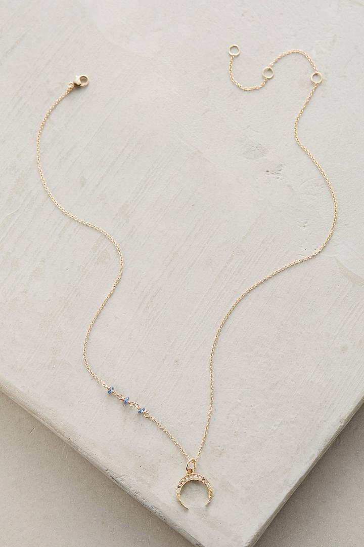Ela Rae Sapphire Horn Charm Necklace