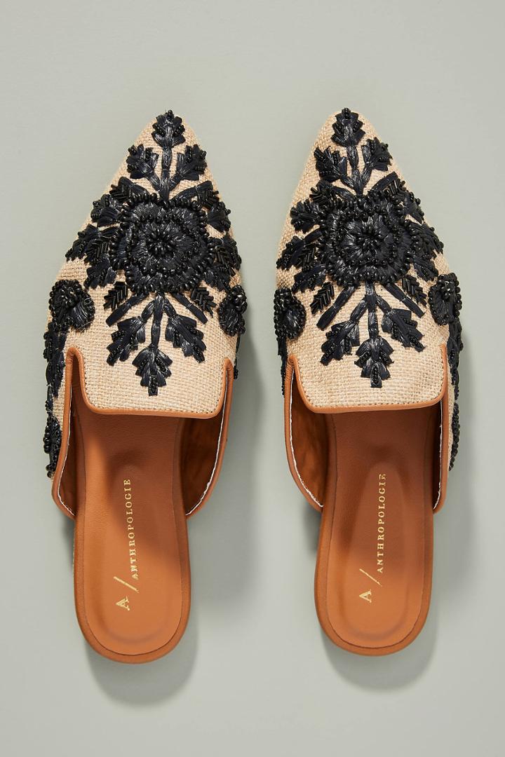 Anthropologie Therese Beaded Mules
