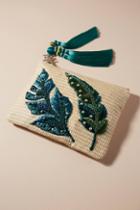 Anthropologie Waving Palms Embellished Clutch